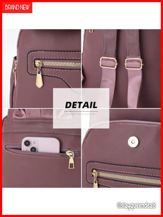 PU Leather Small Backpack Purse Women Travel Shoulder Bag Daypack Water main image 4